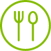 Dinner plate and cutlery icon